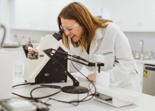 Scientist studying stethoscope for Human Nutrition and Health research study