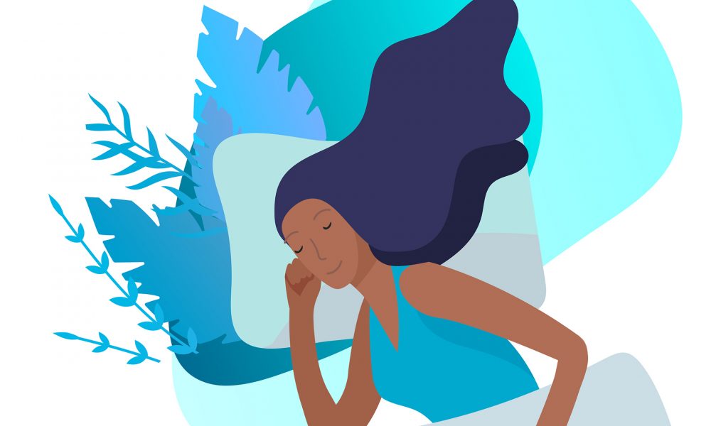 Graphic of a woman sleeping