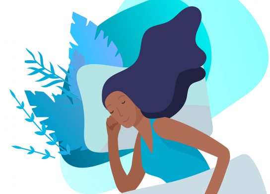 Graphic of a woman sleeping