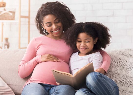 Mom and GIrl Reading