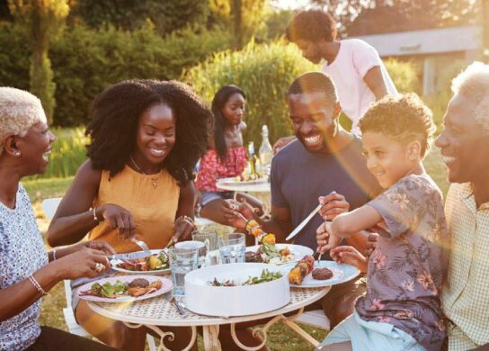 Happy Family Eating