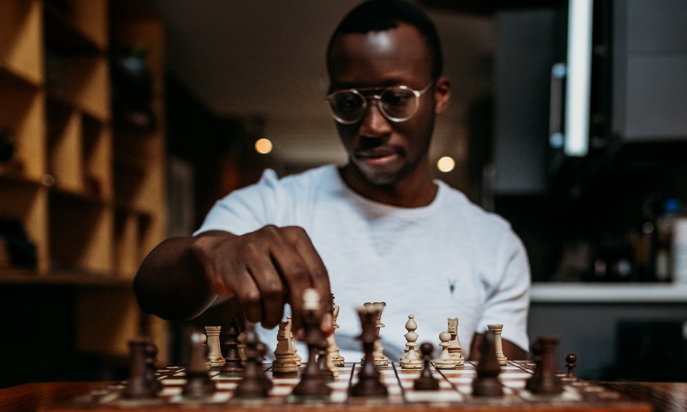 Man playing chess