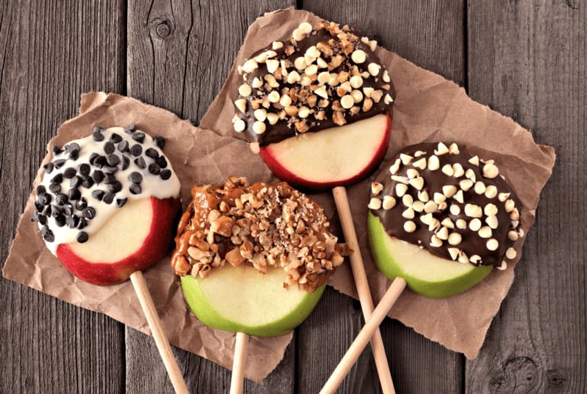 Chocolate covered apples