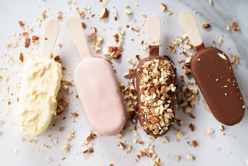 Hardshell Ice Cream Popsicles on sticks