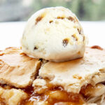 image of apple pie with Caramel Apple Pie ice cream on top